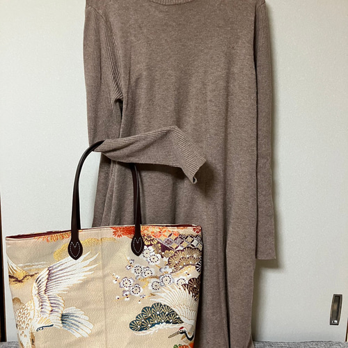 アンズルーム☆ちょっと豪華な☆着物×帯 リメイク☆トートバッグ