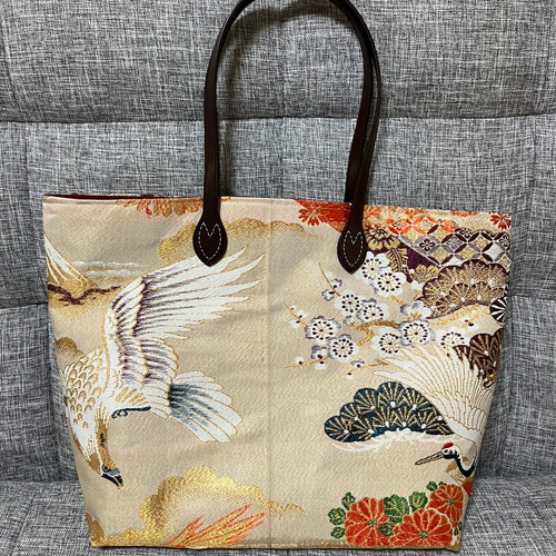 アンズルーム☆ちょっと豪華な☆着物×帯 ☆トートバッグ大容量