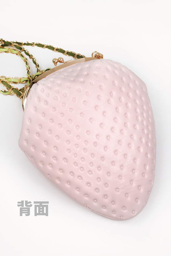 白苺がま口バッグ2WAY（牛革製） 9枚目の画像