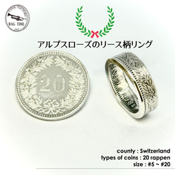 オーダーメイド【コインリング】スイス20ラッペン硬貨 指輪・リング