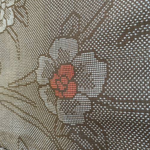 本場大島紬 作務衣 作務衣（上衣）華牡丹 現品限り 大人可愛い和の上衣