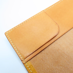 牛ヌメ革・ほぼ日weeks、weeks MEGA 用 手帳カバー （ケブラー糸ミシン縫製） 5枚目の画像