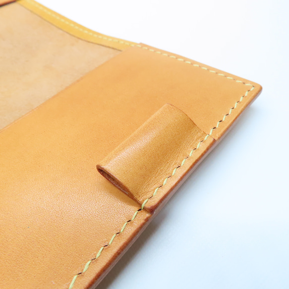 牛ヌメ革・ほぼ日weeks、weeks MEGA 用 手帳カバー （ケブラー糸ミシン縫製） 4枚目の画像