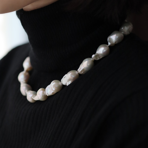 一点物】オイスターバロックパールのネックレス バロック 淡水 真珠