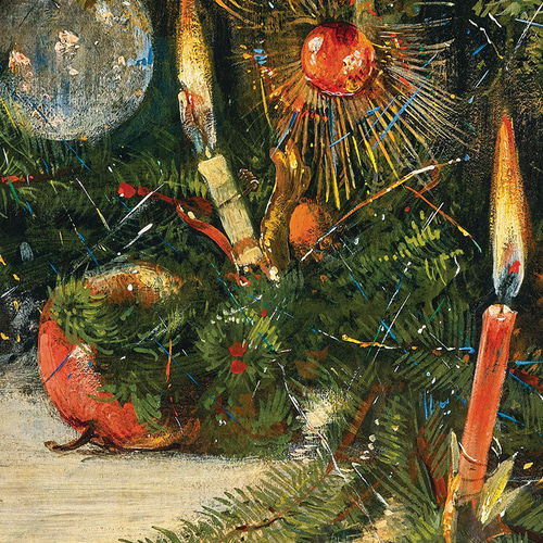 クリスマスツリーアートポスター☆蝋燭子供部屋人形絵本メルヘン