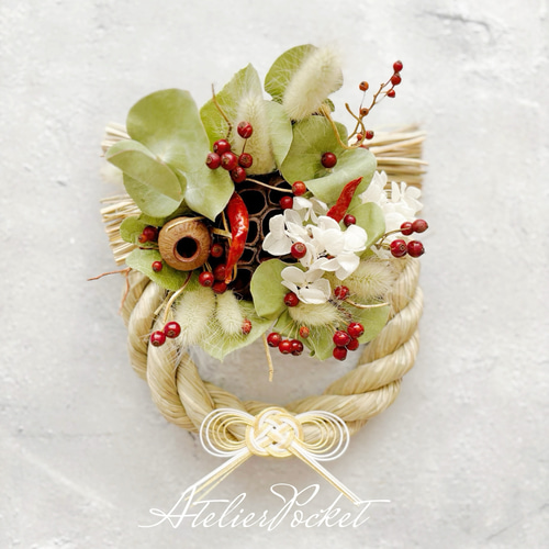 メルカリ便発送！ しめ飾り お正月飾り しめ縄リース 2way ドライフラワー ドライフラワー 2way しめ縄 しめ飾り 正月