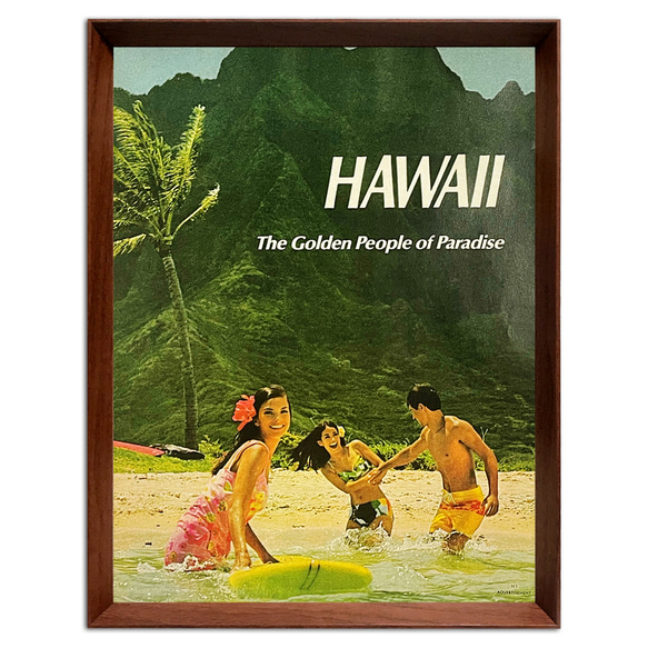 HAWAII ハワイ 1960年代 アメリカ ヴィンテージ 雑誌 広告 額付 ポスター 3枚目の画像