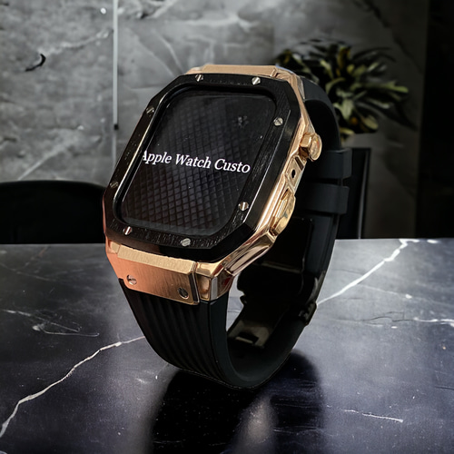 Apple Watchカバーケースアップルウォッチラバーバンドベルトブラック