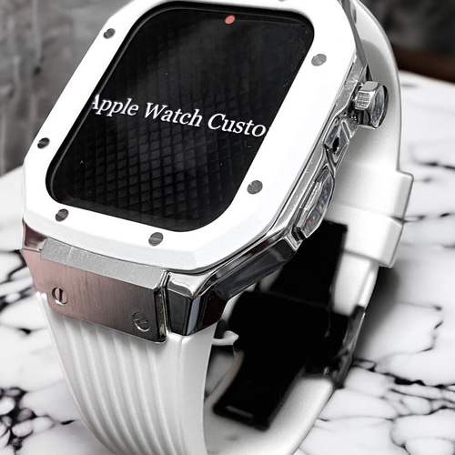 Apple Watchカバーケースアップルウォッチラバーバンドベルトホワイト