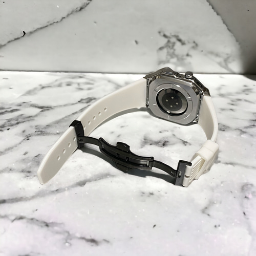 Apple Watchカバーケースアップルウォッチラバーバンドベルトホワイト