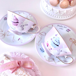 ラスト1】マリーアントワネットのかわいいピンクのティーセット 陶器