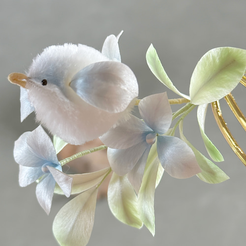 絨花工芸　極楽鳥　かんざし　ハンドメイド　造花　生け花　髪飾り　高級感 絨花工芸 極楽鳥 かんざし ハンドメイド 造花 生け花 髪飾り 高級感