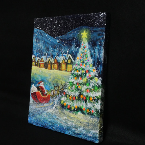 油絵 油彩 油彩画 絵 絵画 【Merry Christmas】 絵画 HR 通販