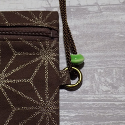 オーダー　Creema限定品　金彩工芸　千鳥格子　中色仕上げ　コットン赤色地製　「2WAY道中財布」 14枚目の画像