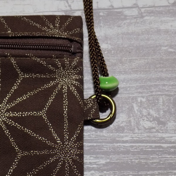 オーダー　Creema限定品　金彩工芸　千鳥格子　中色仕上げ　コットン赤色地製　「2WAY道中財布」 14枚目の画像