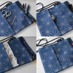 オーダー　Creema限定品　金彩工芸　千鳥格子　中色仕上げ　コットン赤色地製　「2WAY道中財布」 17枚目の画像