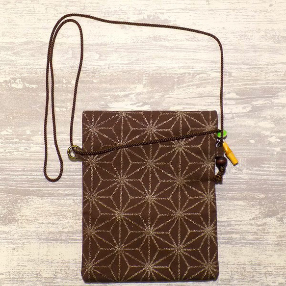 オーダー　Creema限定品　金彩工芸　千鳥格子　中色仕上げ　コットン赤色地製　「2WAY道中財布」 16枚目の画像