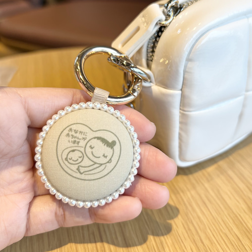 マタニティマーク（ベージュ）マタニティキーホルダー シンプル
