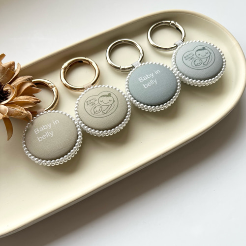 マタニティマーク（ベージュ）マタニティキーホルダー シンプル