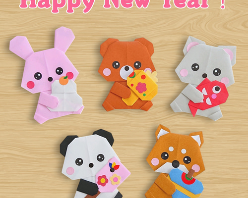 ハンドメイド 折り紙/冬・動物さんたちʕ•ᴥ•ʔ ハンドメイド 折り紙/冬・動物さんたちʕ•ᴥ•ʔ
