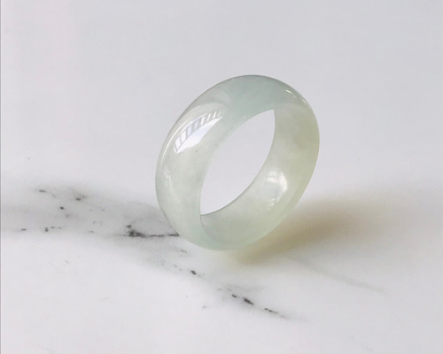 R300-0121］ ジェイド JADE ヒスイ 本翡翠 くりぬき リング 天然石