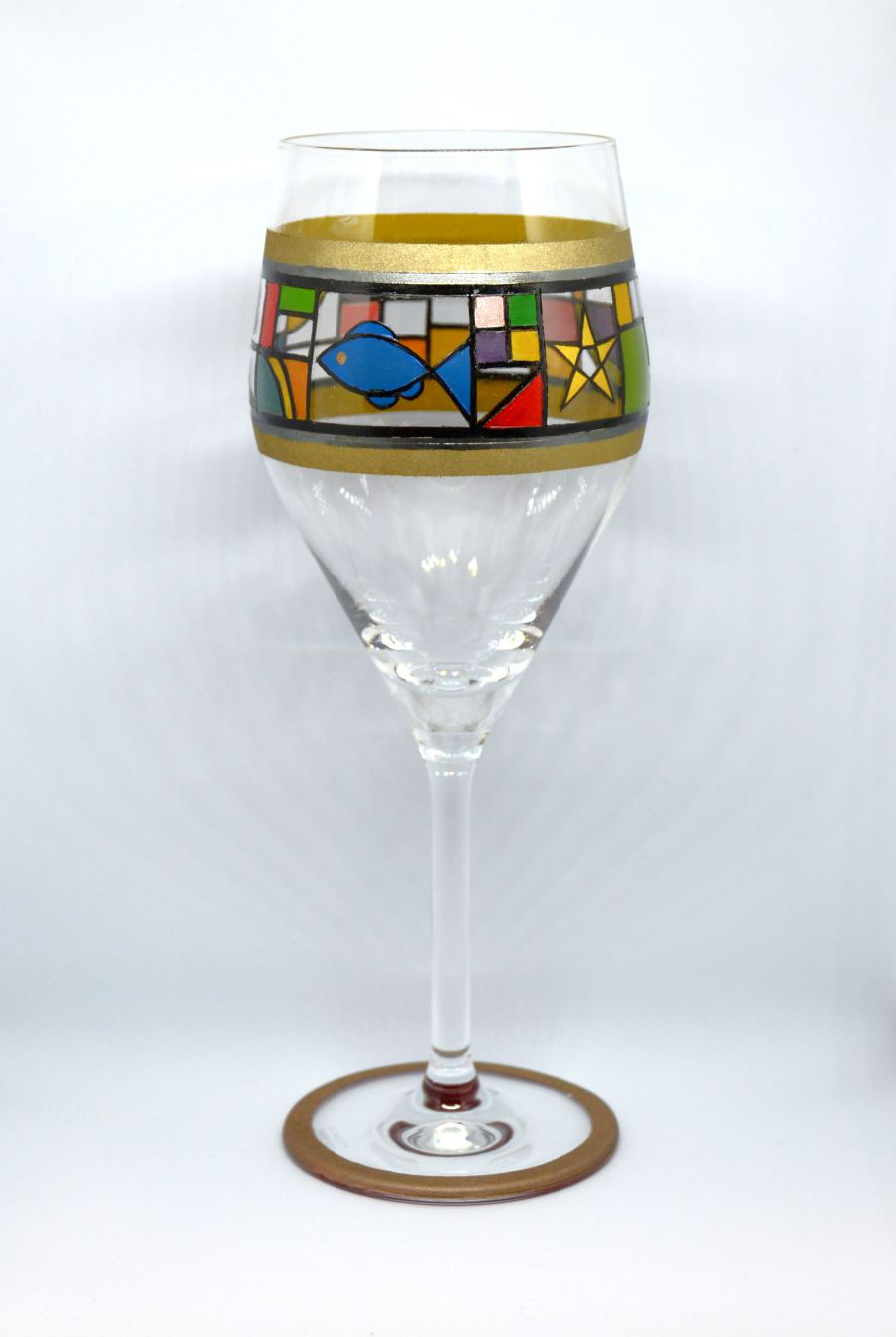 漆ワイングラス　ステンドグラス