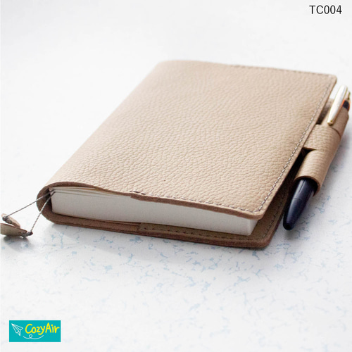 TC004 【受注制作】「ほぼ日手帳」A6カバー 本革・ベージュ 手帳カバー