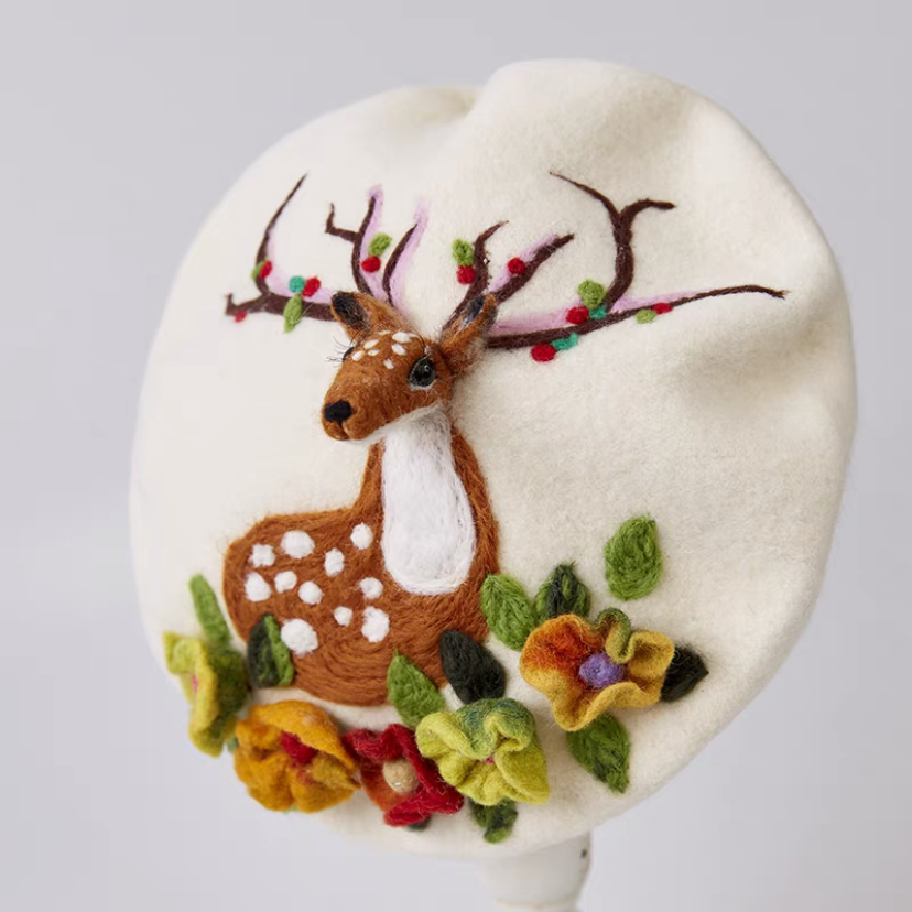 鹿*春*秋 *冬*ベレー帽*おしゃれ *大人ベレー帽*何でも合わせられる