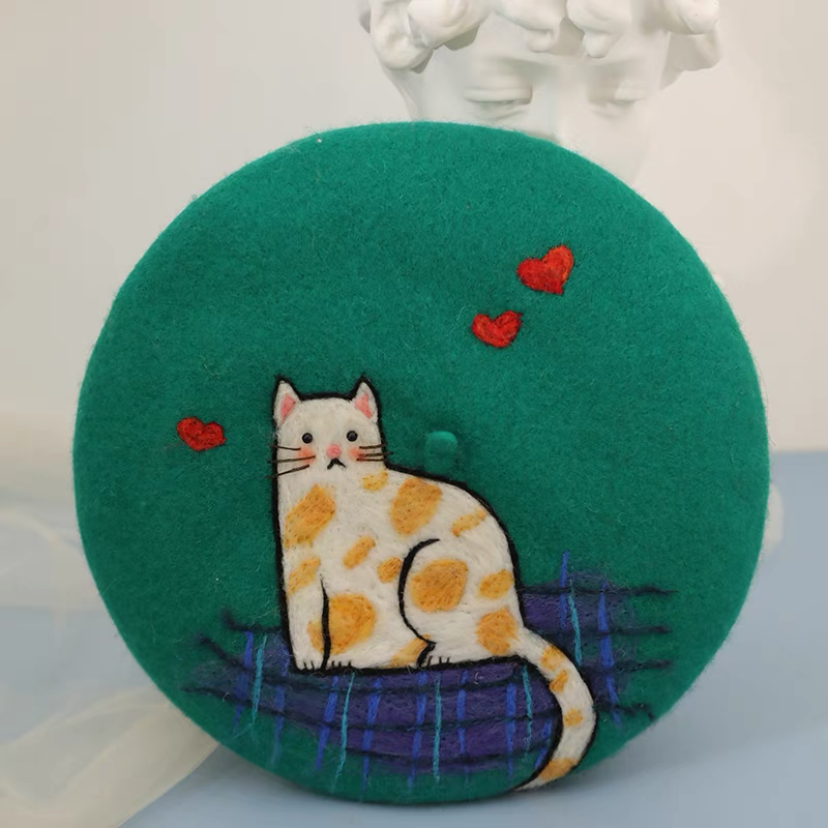 猫*ベレー帽*おしゃれ *大人ベレー帽*何でも合わせられる*春*秋 *冬