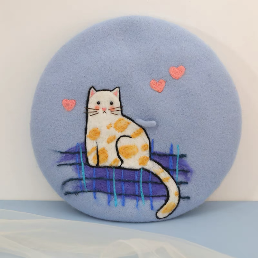 猫*ベレー帽*おしゃれ *大人ベレー帽*何でも合わせられる*春*秋 *冬
