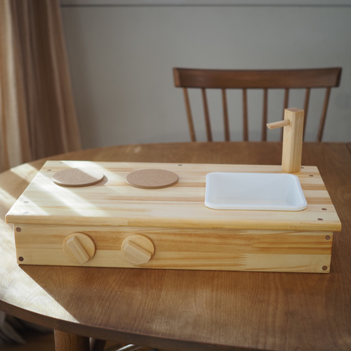 おままごとキッチン【卓上タイプ】 ハンドメイド＊木製＊ナチュラル