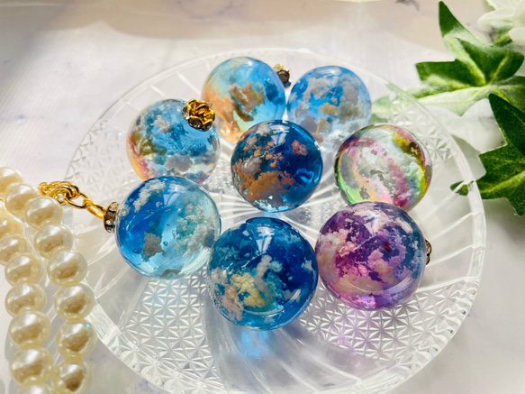 No.143】～空玉～月夜と雲 チャーム キーホルダー No.143】～空玉