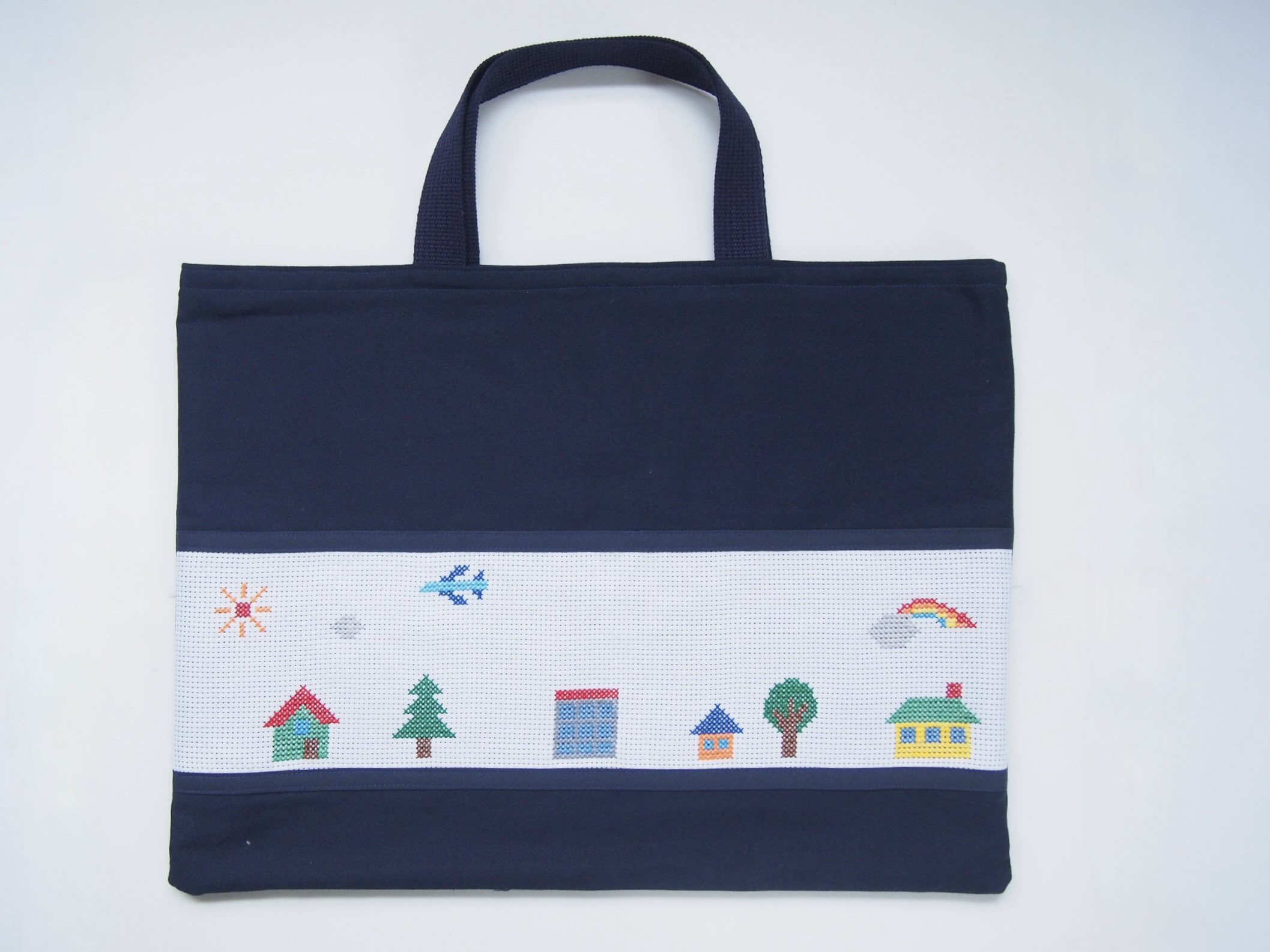 レッスンバッグ（街）～お受験・入園・入学に～　ネイビーバッグのお店★