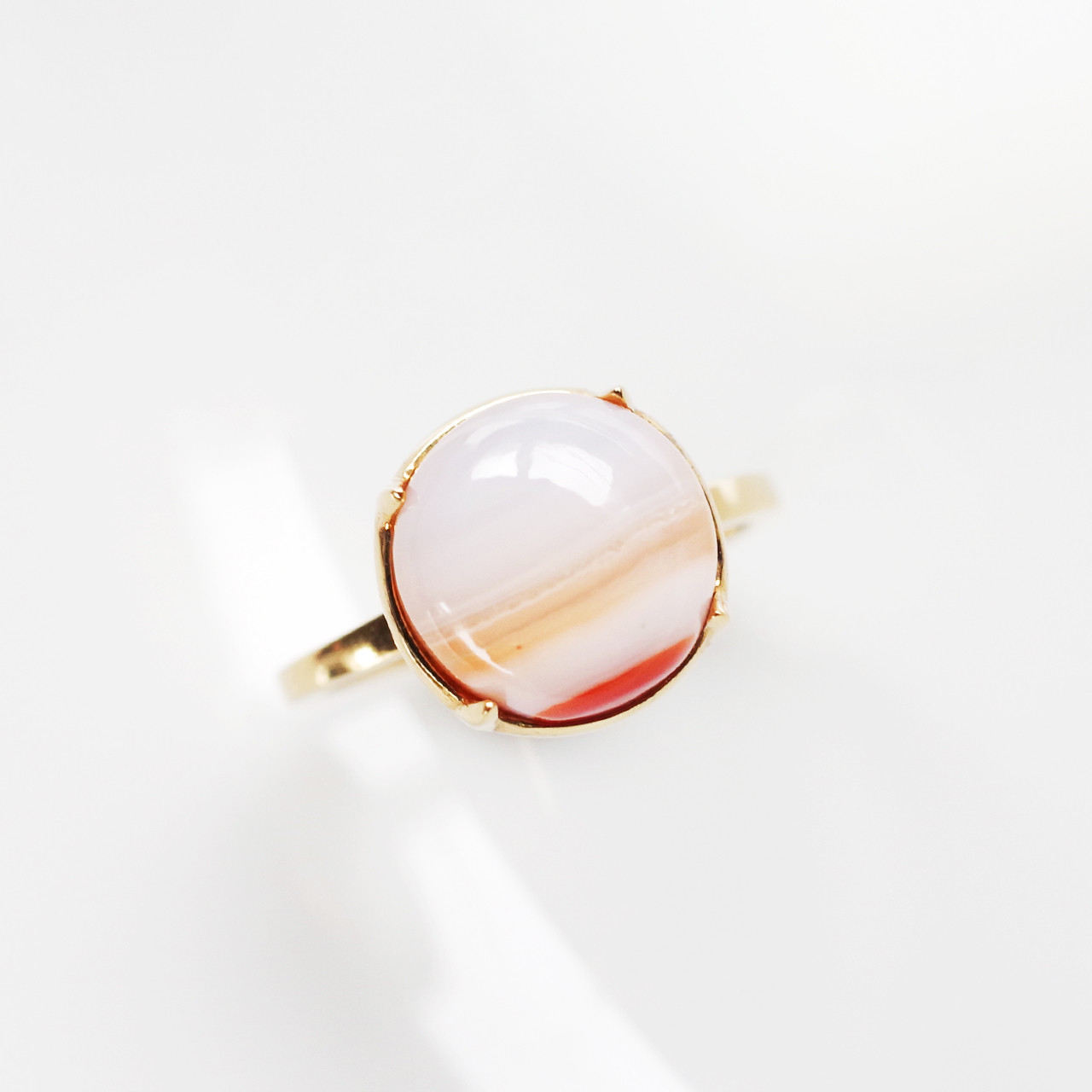 オレンジレースアゲートのリング
