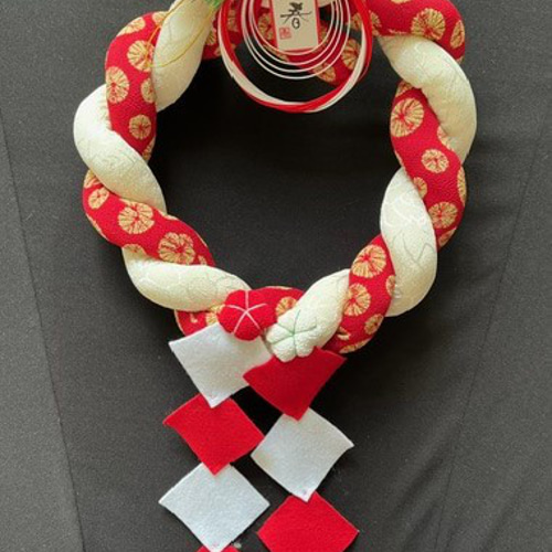 2026年のお正月飾り・雅なしめ飾り・しめ縄③ 和のモダン (古典布