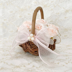 お子様が持ちやすい♡】新郎新婦かごのリングピロー2点セット