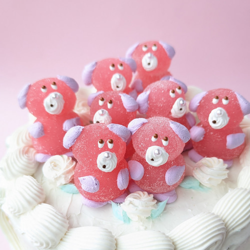 ケーキにのってるあれキーホルダー（いぬ（ピンク）） キーリング