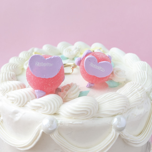 ケーキにのってるあれキーホルダー（いぬ（ピンク）） キーリング