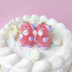 ケーキにのってるあれキーホルダー（いぬ（ピンク）） キーリング