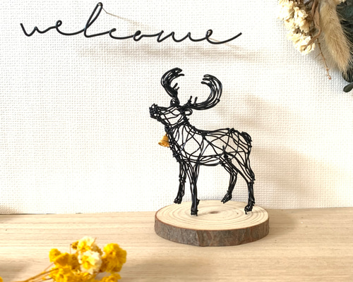 上質なワイヤーアート トナカイ】ワイヤーアート ワイヤークラフト