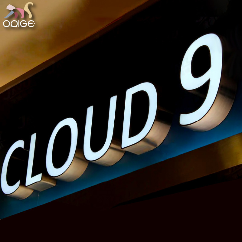 オーダー正面発光 縁ありLEDチャンネル文字 箱文字 金属看板 サイン ステンレス011