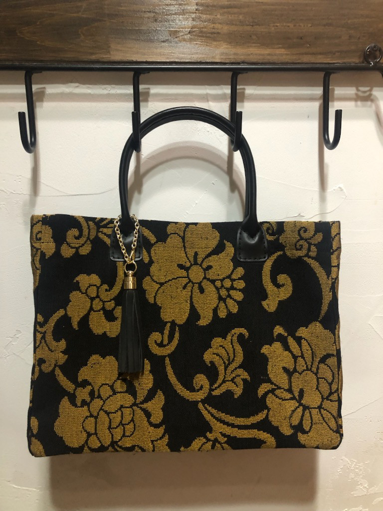 帯リメイク　お稽古バッグ　金露梅（キンロバイ）