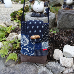 古布藍染木綿二重剣道着　ショルダーバッグ　ハンドメイド 古布藍染木綿二重剣道着 ショルダーバッグ ハンドメイド