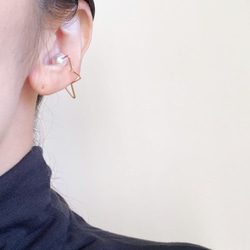 14kgf 北斗星珍珠耳夾 2way 水晶珍珠 第7張的照片