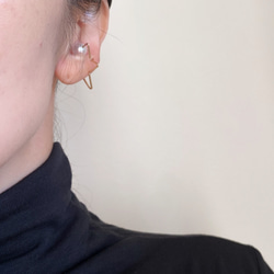 14kgf 北斗星珍珠耳夾 2way 水晶珍珠 第11張的照片