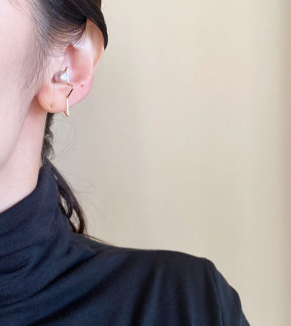 14kgf 北斗星珍珠耳夾 2way 水晶珍珠 第9張的照片