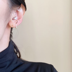 14kgf 北斗星珍珠耳夾 2way 水晶珍珠 第8張的照片