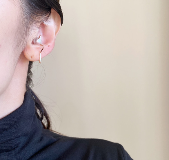 14kgf 北斗星珍珠耳夾 2way 水晶珍珠 第8張的照片