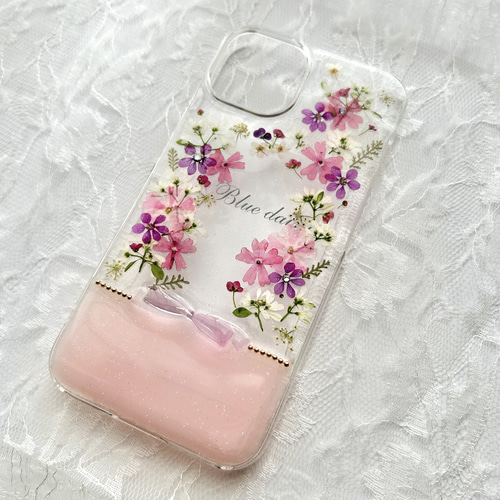 きらめくリボン ピンク iPhone16e対応 スマホケース iPhoneケース