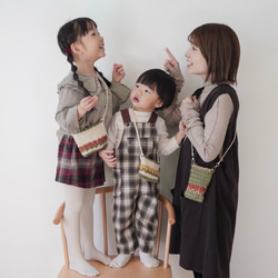 【 肩紐調節可能◎ 】全6色 2size キッズポシェット　お花　チューリップ　親子　姉妹　お友達とお揃い 4枚目の画像